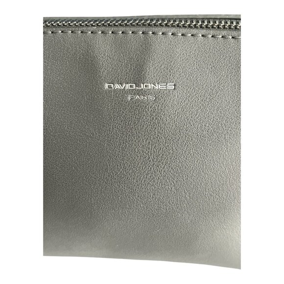 David Jones Paris Gray Crossbody Bag – Faux Leather Chain Strap Purse – 6x9 - Picture 3 of 9